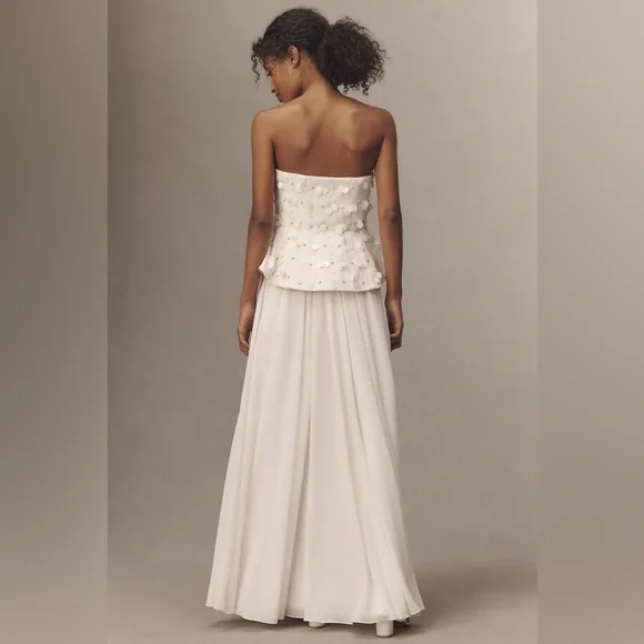 BHLDN Strapless Embellished Peplum Pleated Maxi Dress
BHLDN - Picture 3 of 12